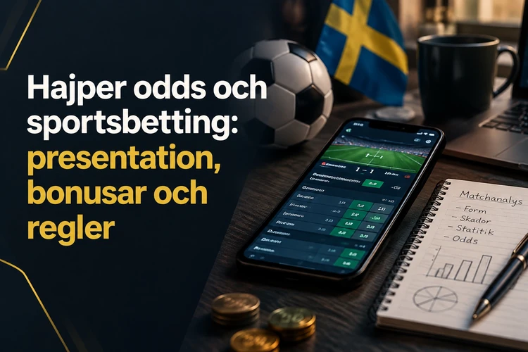 Hajper odds och sportsbetting: presentation, bonusar och regler